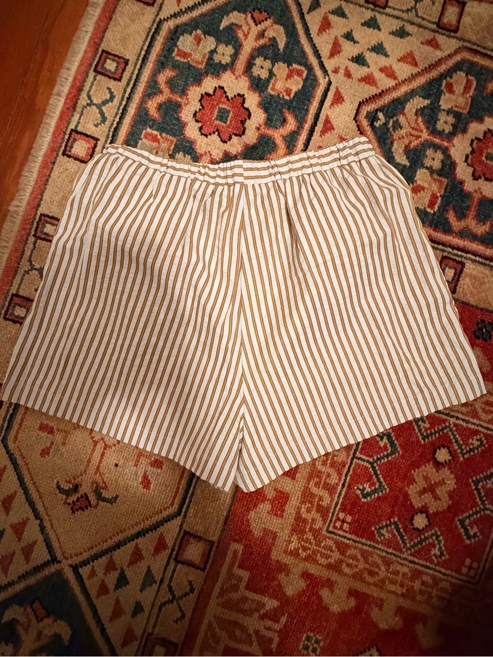 Tuckernuck, Pomander Place Striped Elastic-Waist Shorts - Tan & Purple - Picture 4 of 8